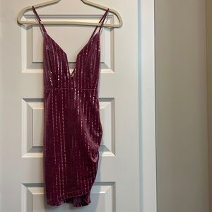 Pink Sequin Mini Dress